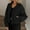 Black, variant on Women's Trendy Oversize Jacket Solid Color Lapel Long Sleeve Casual Outwear for Fall Winter