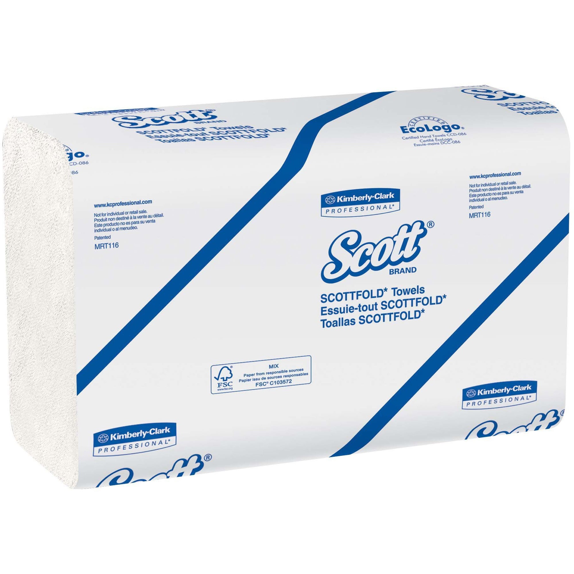 Scott Pro Scottfold Towels, 7.8 x 12.4, White, 175 Towels/Pack, 25