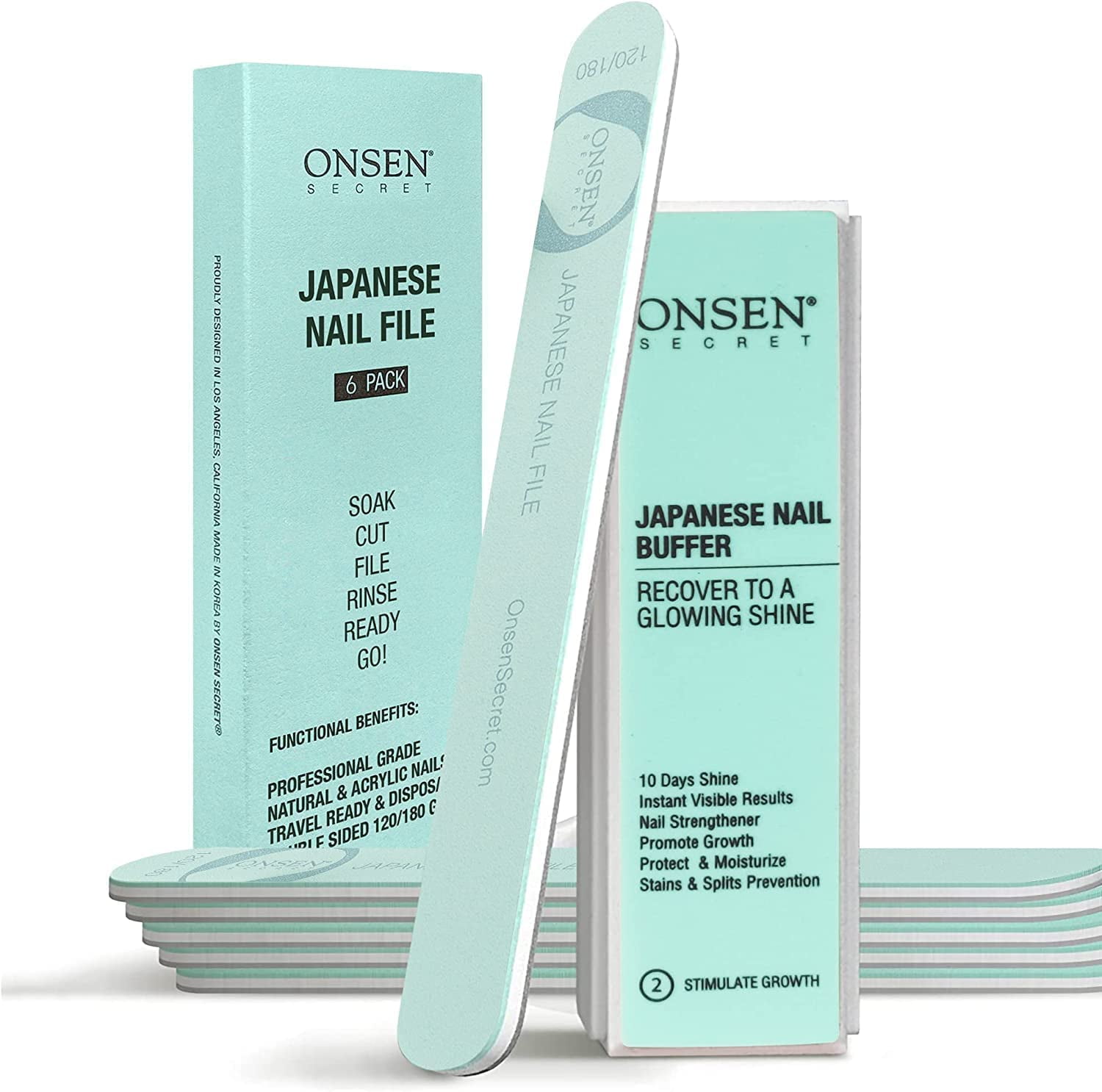 Onsen Japanese Nail SHAPE & SHINE KIT 1.0, A 3Way Nail Buffer Block