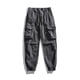 thumbnail image 1 of Pantalones largos de moda para hombre, casuales, de color sólido, cargo, con bolsillos y cremallera, cintura elástica, pantalones largos de algodón para hombre., 1 of 9