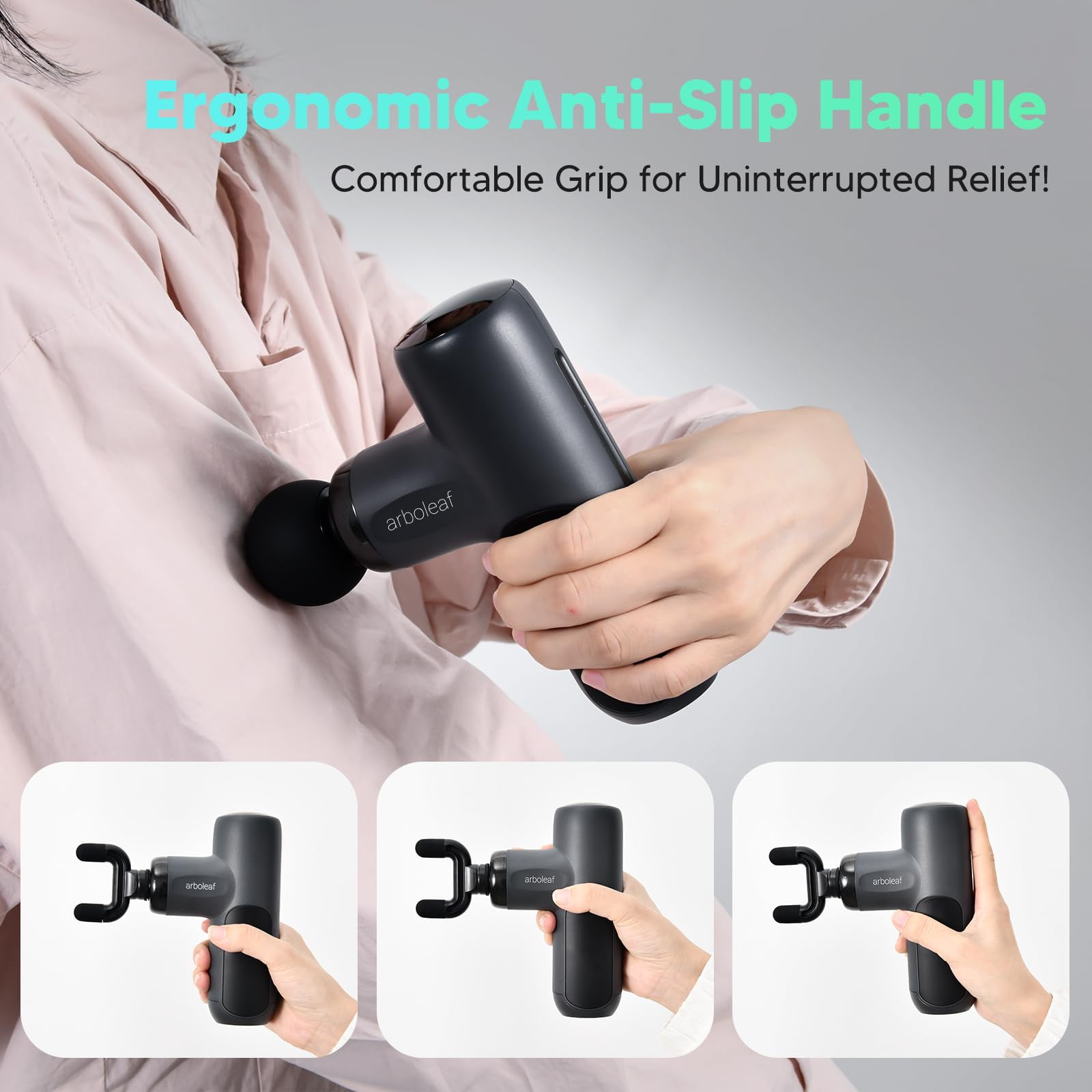 arboleaf Mini Massage Gun, Full-Metal Deep Tissue with 4 Heads – FSA-HSA Eligible,Percussion Muscle Massager for Back Pain,Game Day Recovery for Soccer Fans, Portable & Quiet