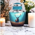 thumbnail image 4 of JAGASY Deer Hunting Urn for Father - Sky Blue Large Urn for Ashes Adult Male - Forest Tree Decorative Handcrafted Urns - Memorial Cremation Urns for Mother - (10 Inch), 4 of 7