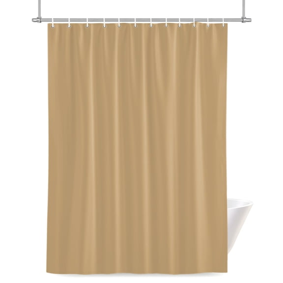 Beige Tan Shower Curtain, Light Brown Solid Background Autumnal Rustic Farmhouse Waterproof Shower Curtain Set with 12 Hooks Lightweight Bath Curtains Fabric Bathroom Decor 36x72 Inches