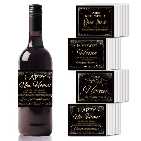 Coated Paper Adhesive Sticker Wine Bottle Adhesive Label for DIY Paper Rectangle Word 85x102mm 40pcs/set