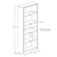 thumbnail image 5 of Corliving Quadra Adjustable 5 Shelf Bookcase, 5 Tier Bookshelf with Open Shelves, Tall Skinny Bookshelf Display Bookshelf Case for Living Room, Bedroom, Home Office, Black, 5 of 8