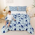 thumbnail image 2 of Castle Fairy Hockey Print Full Size Comforter Sets 3-Piece, Sport Gamer Bedding Comforter Set, Blue White,1 Comforter and 2 Pillowcases, 2 of 6