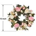 thumbnail image 6 of Artificial Peony Flower Wreath - 15" Pink Flower Door Wreath with Green Leaves Spring Wreath for Front Door, Wedding, Wall, Home Decor, 6 of 6