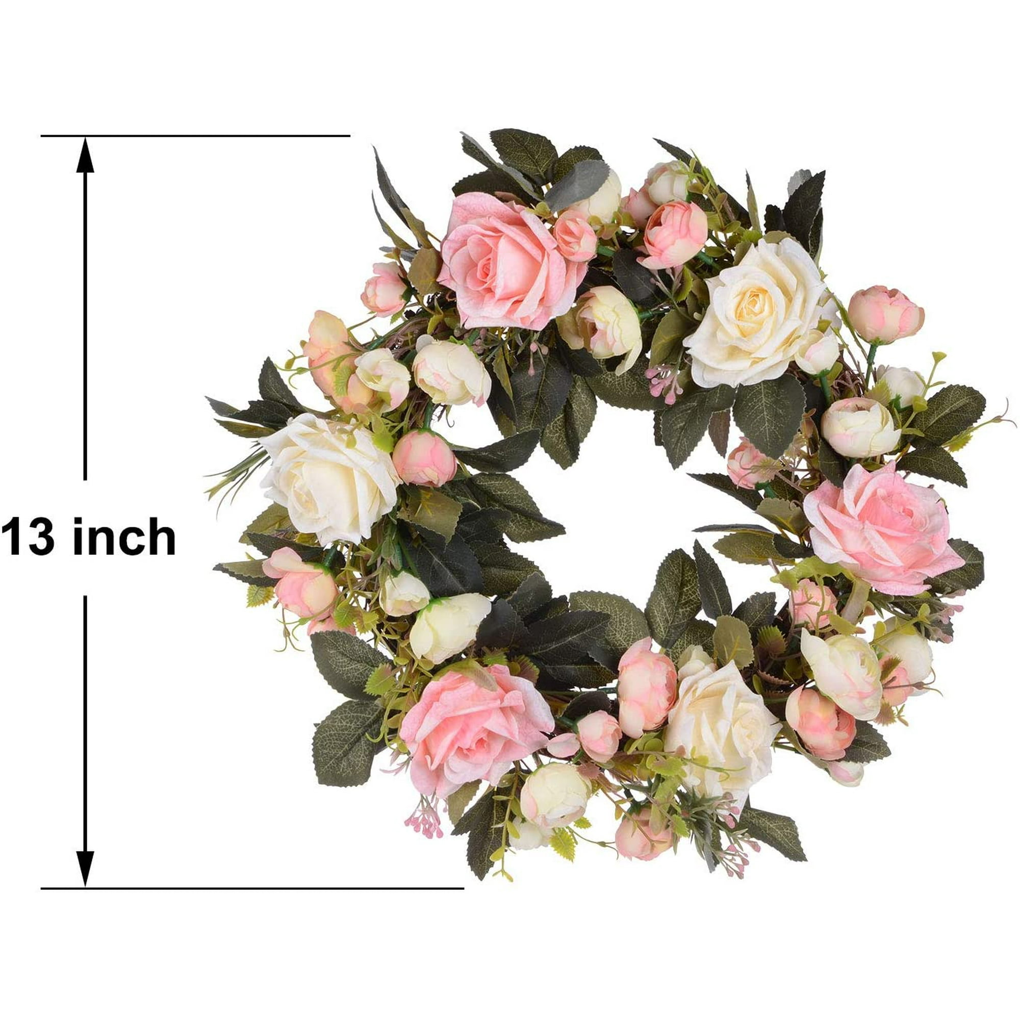 Artificial Peony Flower Wreath 15 Pink Flower Door Wreath With Green Leaves Spring Wreath For Front Door Wedding Wall Home Decor Walmart Canada