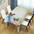 thumbnail image 7 of Flower Butterfly Rectangle Tablecloth, Dust Proof Anti Wrinkle Wipeable Table Cloth Tabletop foration of Dinner Kitchen Wedding Holiday Party 54"x54" Decor Gift, 7 of 7