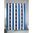 thumbnail image 5 of Shower Curtain Ocean Shark Stripes Bathroom Curtains with Hooks, Waterproof Fabric Blue White Striped Bath Shower Curtains Set for Bathroom Bathtubs Decor 36x72 Inch, 5 of 8
