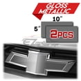 thumbnail image 2 of 2Pcs 5"x10" Chevy Emblem Bowtie Gloss Metallic Silver Vinyl Wrap Sticker Decal Film Sheet, 2 of 7