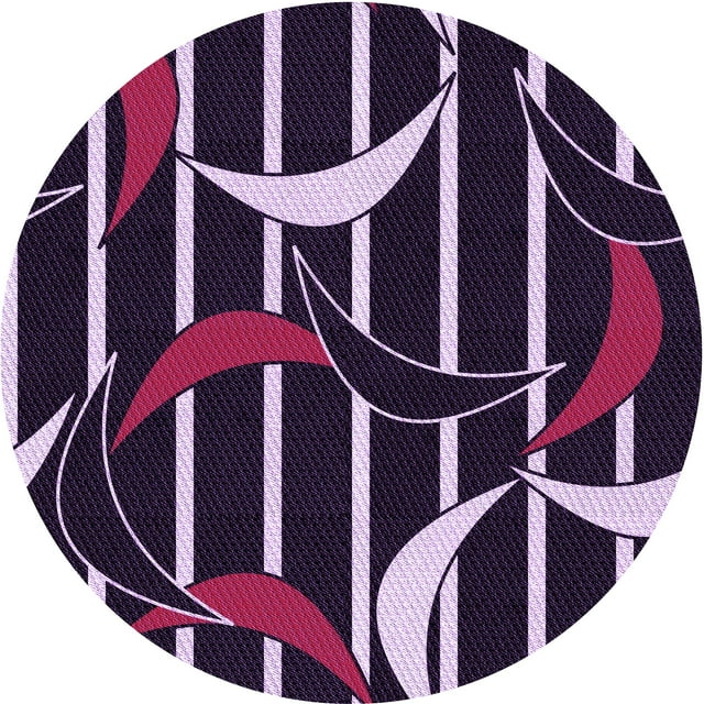 Ahgly Company Tapis Rond Lavable en Machine Intérieur Transitionnel Lavande Violet, 6 Pieds Rond