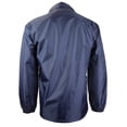 thumbnail image 2 of Renegade Men's Lightweight Water Resistant Button Up Windbreaker Coach Jacket (Navy, 5XL), 2 of 2