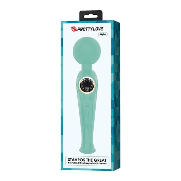 Pretty Love Skylar LED Digital Display Personal Massage Wand, Turquoise