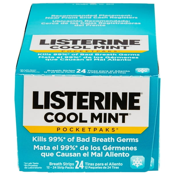 Listerine Pocket Paks Breath Strips 24 Count 12 Pack Walmart Com Walmart Com