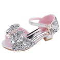thumbnail image 2 of DPTALR Chaussures de Princesse Bling à Nœud Papillon Perlé pour Filles Tout-Petits, 2 of 9