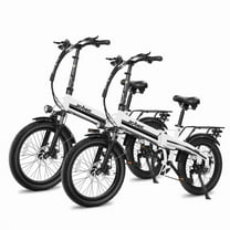 Folding Electric Bike for Adults 750W, 20Mph Top Speed, 20" Fat Tire Folding Electric Bicycle, 48V 10.4Ah Removable Battery Ebike with 35 Speed and Front Suspension UL 2849 Certified (White)*2