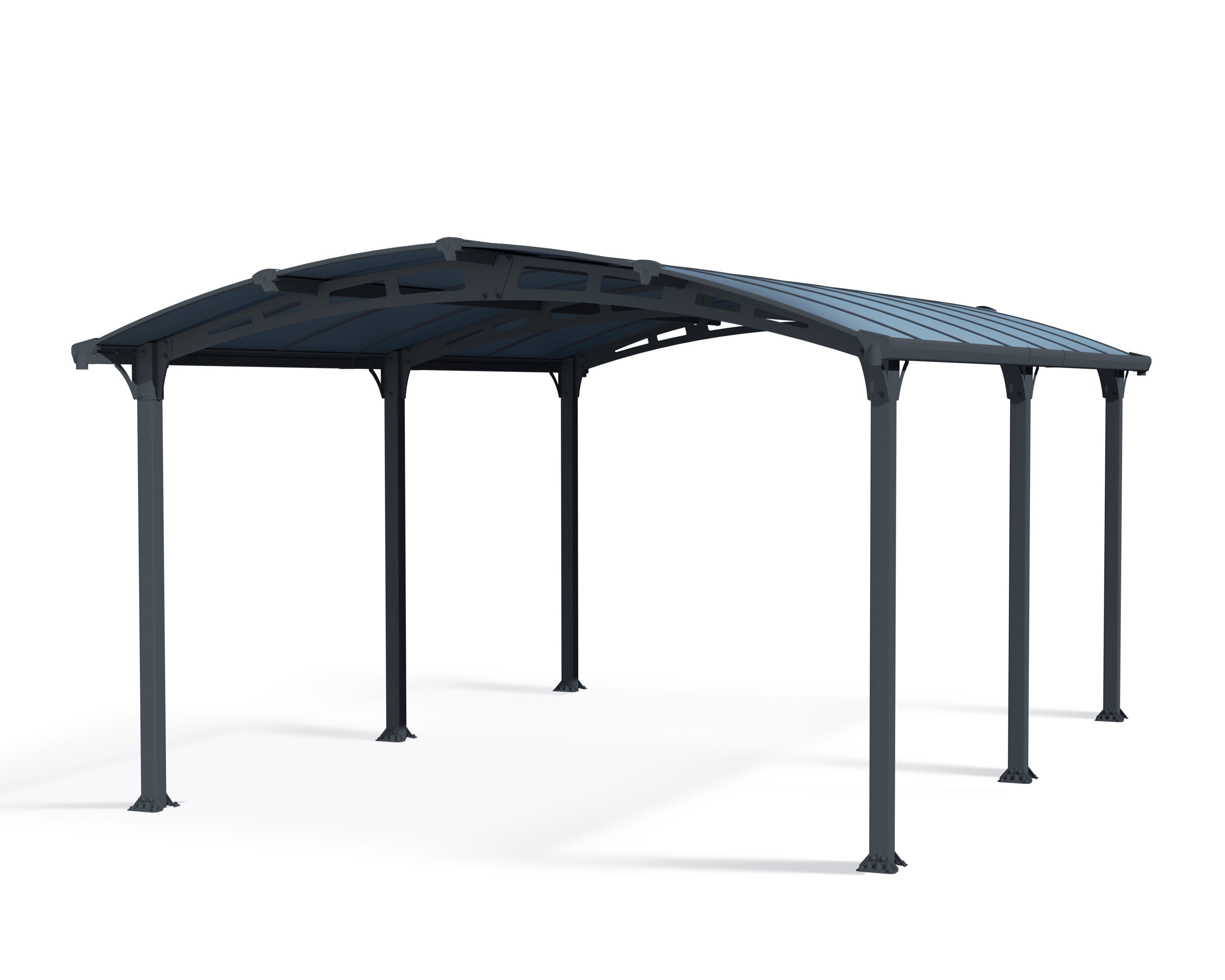 Palram - Canopia Arcadia 5000 12' x 16' Polycarbonate/Galvanized Steel Carport - Gray/Gray