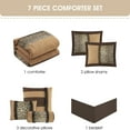 thumbnail image 7 of Lanco Polyester Comforter Set, Queen, Brown, 7-Pieces, 7 of 7