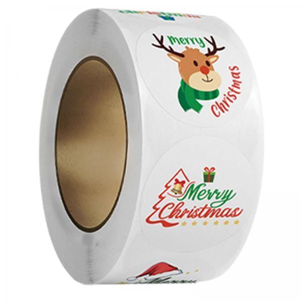 Rollo De Pegatinas Navideñas De 3x500 Uds Para Hacer Tarjetas, Manualidades Hechas A Mano, Envoltura De Regalos, Estilo C