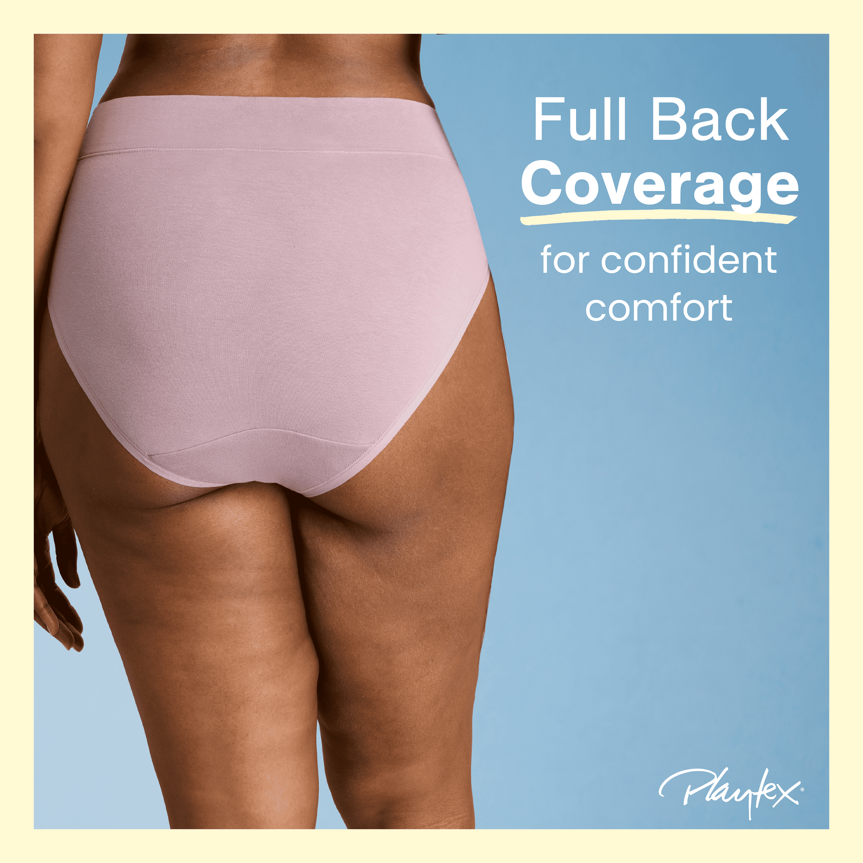 Playtex Women's Cotton Stretch Light Smoothing Underwear High-Leg Brief, 3-Pack