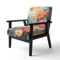 thumbnail image 3 of Designart "Coral Blue Contrasting Contrasts II" Coral Abstract Collages Upholstered Accent Chair - Modern Arm Chair For Living Room, 3 of 7