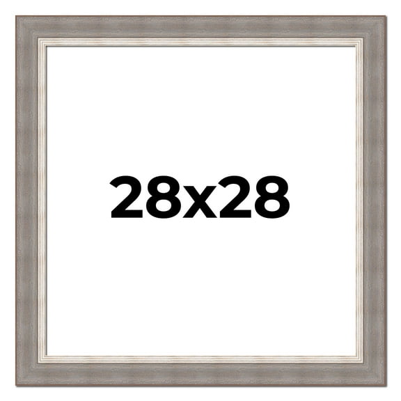 28x28 Frame Grey Real Wood Picture Frame Width 2.75 Inches | Interior Frame Depth 0.5 Inches |