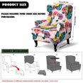 thumbnail image 7 of HELLHERO Armchair Covers Tropical Hibiscus & Palm Leaf Print 2 Pieces Wingback Chair Cover for Living Room, Spandex Stretch Washable Wingback Chair Slipcover, 7 of 7