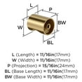 thumbnail image 3 of Amerock Whistle 11/16 inch (18mm) Diameter Champagne Bronze Cabinet Knob, 10 Pack, 3 of 3