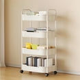 thumbnail image 4 of 4-Tier Kitchen Storage Cart Rolling Organizer, Multi-Layer Mobile Utility Cart with Wheels, Space-Saving Shelving Unit for Pantry, Bathroom, Living Room, and Garage Storage, 4 of 5