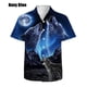 thumbnail image 3 of Camisas de manga corta con estampado 3D de animales y lobos, estilo moderno y moderno, con botones gráficos, para hombre, 3 of 5