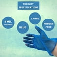 thumbnail image 3 of SSBM Vinyl Disposable Gloves Large Blue 5 Mil Powder-Free Exam Grade 72000 Pcs for Food Service Industry & Light Duty Work, 3 of 6