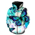 thumbnail image 1 of Sudaderas con estampado de mariposas de dibujos animados exquisitos, sudaderas con cremallera estilo Harajuku para hombre y mujer, moda informal y genial., 1 of 6