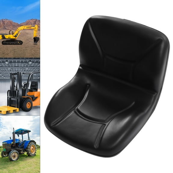 Universal Seat Replacement, Compact High Back Tractor Seat, Black Vinyl Forklift Seat, Skid Steer Seat with Pre-Drilled Holes, Fit Forklift, Tractor, Skid Loader