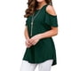 thumbnail image 1 of Qarigey Blusa informal de manga corta con cuello y hombros descubiertos para mujer Prendas para la parte del cuerpo  diecinueve, 1 of 1
