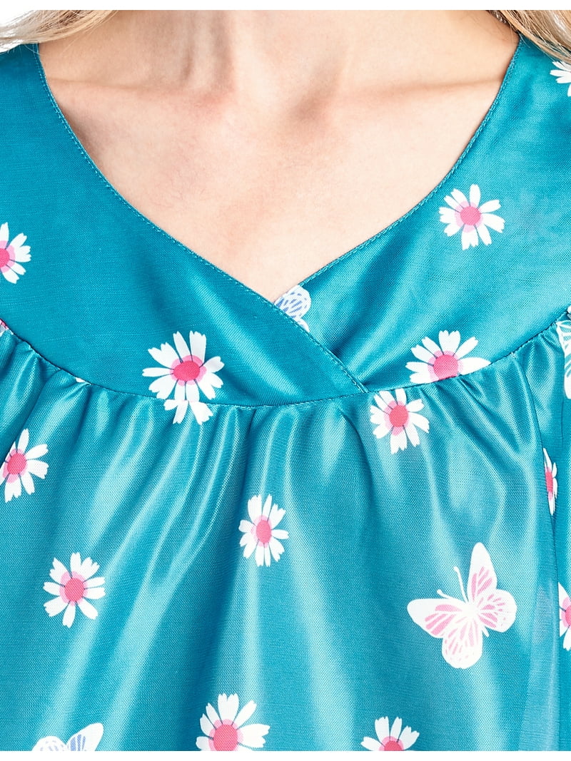 cotton muumuu dress walmart Ekouaer Moo Moos for Wommen Floral Print House Dress with Pockets Nightgown Mumu Dresses