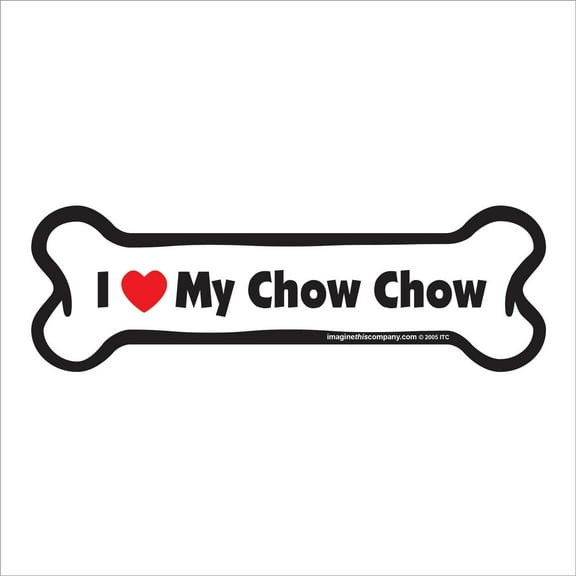 I Love My Chow Chow Bone Magnet