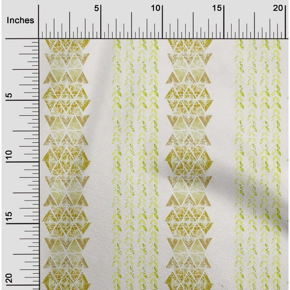 oneOone Viscose Jersey Lime Green Fabric Leaves|Geometric & Mandala Watercolor Sewing Material Print Fabric By The Yard 60 Inch Wide