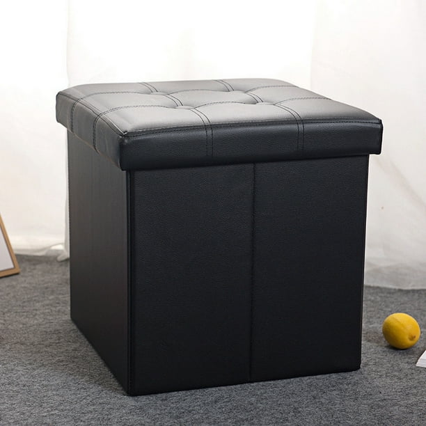 Actops Folding Ottoman Storage Box Pouffe Seat Stool Home Chair Footstool Storage Bench Walmart Com Walmart Com