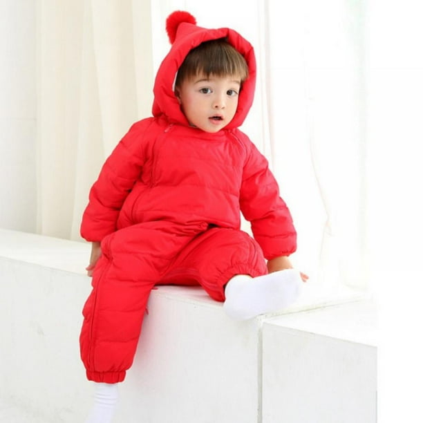Bangus Baby Winter One Piece Snowsuit with Hood Gloves Zipped