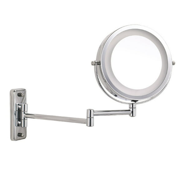Wallmount Battery Powered Dual Sided LED Wall Cosmetic Magnification