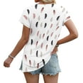 thumbnail image 4 of T Shirts For Women Womens Tops Summer Daily Casual V Neck Shirts Short Sleeve Tops Blouses Loose Fit Shirt, 4 of 5