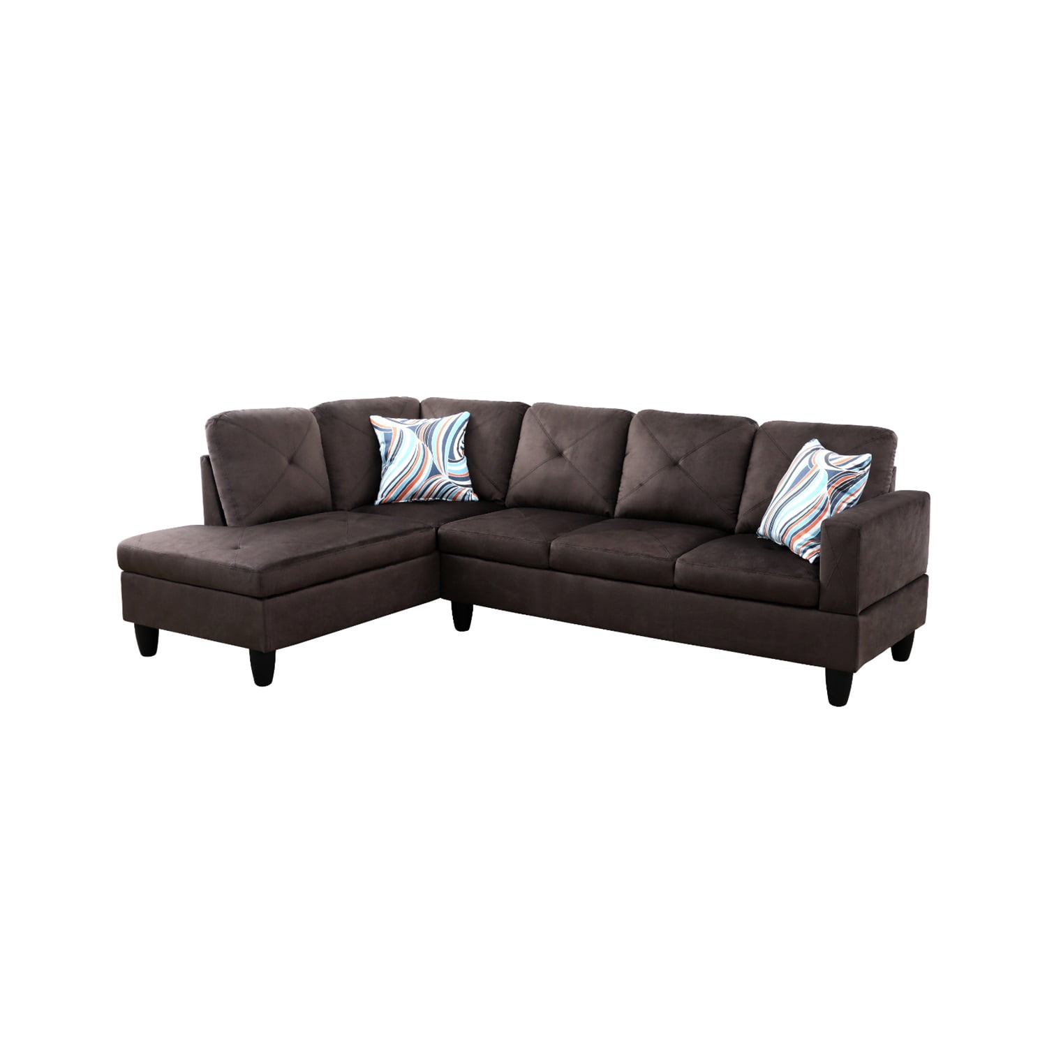 Hommoo Sofa Set, Flannel 2-Piece Couch Living Room Sofa Set, Suitable for Home, Grey