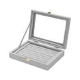 thumbnail image 1 of Advancent Organizador de exhibición de joyas Lints, caja de almacenamiento con tapa de ventana transparente de gran capacidad, pendientes, Almacenamiento y organización del hogar Gris Botón único, 1 of 6