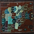 thumbnail image 1 of Ahgly Company Indoor Square Persian Light Blue Traditional Area Rugs, 4' Square, 1 of 4