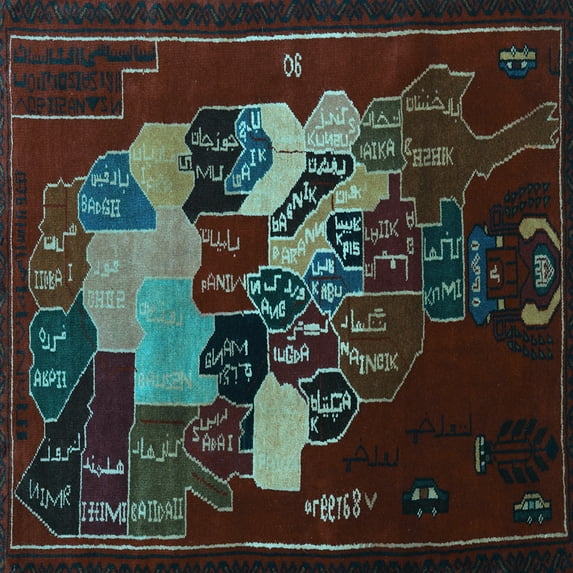 Ahgly Company Indoor Square Persian Light Blue Traditional Area Rugs, 4' Square