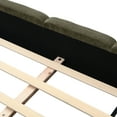 thumbnail image 5 of Christopher Knight Home 88.39" King Size Bed Frame, Thick Headboard Footboard, Linen Blend Upholstery, Green, 5 of 11