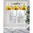 thumbnail image 5 of Sunshine Watercolor Valances for Windows Sunflowers Bees Retro Linen Farmhouse Valance Rod Pocket Short Window Treatments Curtains for Kitchen Bathroom Living Room Bedroom, 42 x 12 Inch, 5 of 7