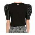 thumbnail image 2 of Michael Kors Womens Puff Sleeves Pullover Blouse, Black, Medium, 2 of 3