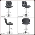 thumbnail image 4 of RONG-3 Bar Stools Set of 2, PU Leather Bar Chairs with Backrest, Height Adjustable Swivel Island Stools for Bar, Kitchen Counter,Grey., 4 of 9
